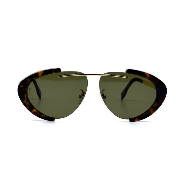 FENDI FE40042U DARK HAVANA/GOLD GREEN AUTHENTIC SUNGLASSES - Picture 3 of 13